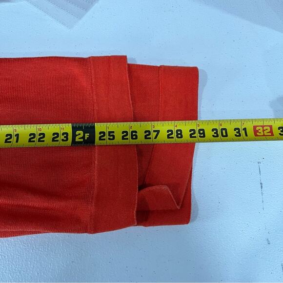 Eileen Fisher Short Sleeve SIlk Blend Sweater Bright Orange - Picture 6 of 6